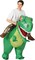 GOOSH Inflatable Dinosaur Ride-on Green Dino Halloween Costume for Kids and Adults